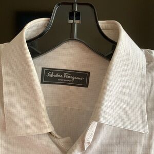 MENS SIZE LARGE SALVATORE FERRAGAMO DRESS SHIRT